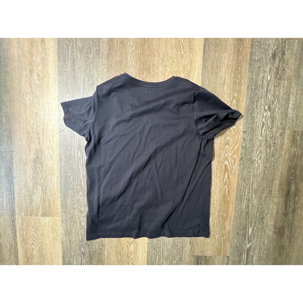 Lands End T-Shirt Womens Medium Black Excellent Relaxed Fit V-Neck Short Sleeve - Picture 5 of 6